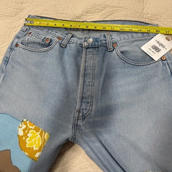 Re/Done Colorful Patchwork Straight Jeans - Picture 9 of 13